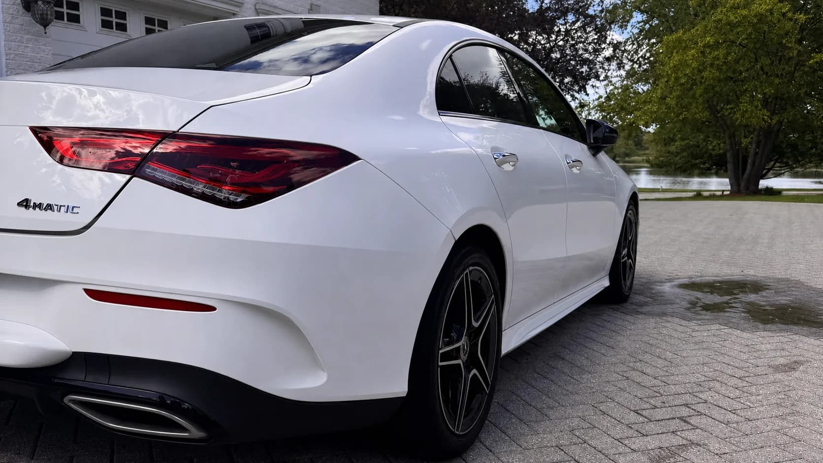 White Mercedes CLA with a fresh hand wash and glossy finish